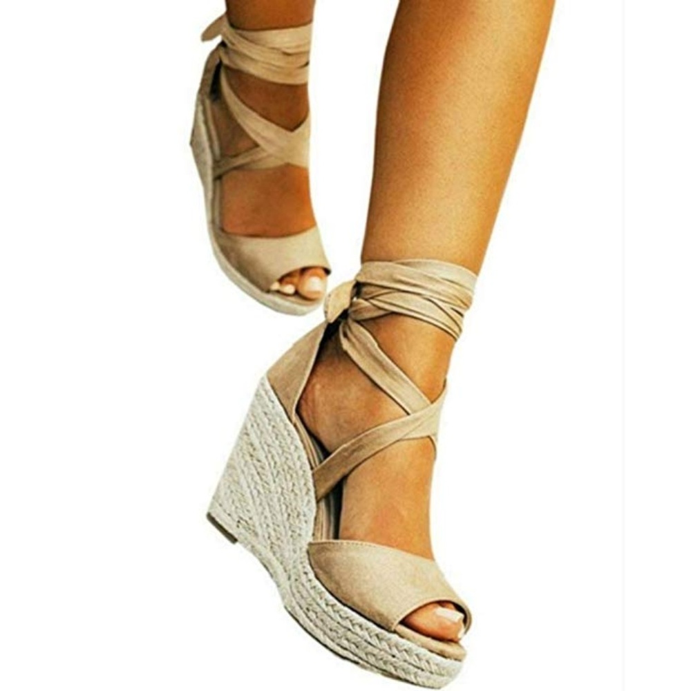 Tan Espadrille Wedges